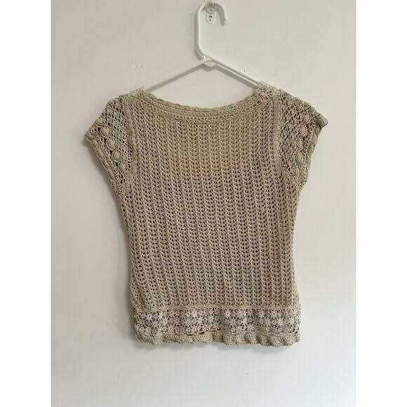 Guinevere Crocheted Top SM Coquette Cottagecore BoHo Hippie Festival Sheer Cap - Picture 4 of 7